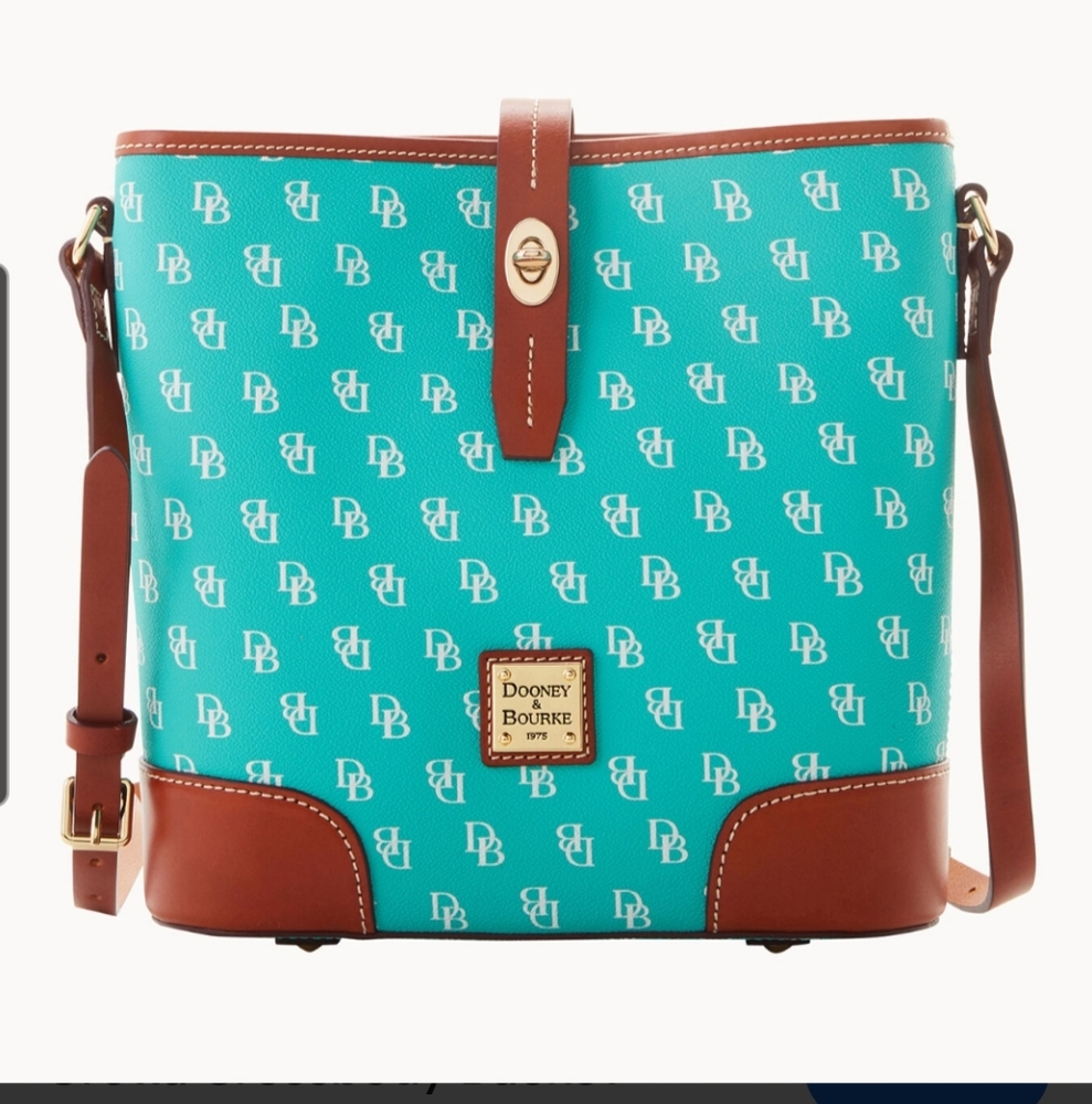 NWT Dooney and Bourke "Gretta" Crossbody Bucket Bag Color Sea Foam